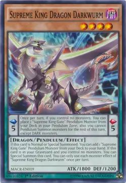 Yugioh! HP Supreme King Dragon Darkwurm - MACR-EN019 - Common - 1st Edition Heav - Image 1