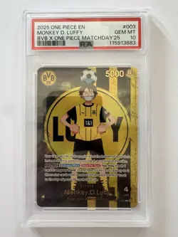 One Piece Monkey D. Luffy PSA 10 Borussia Dortmund BVB -no Manga Gear Five Oda - Image 1