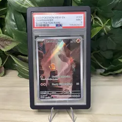 PSA 9 Charmander 168 Illustration Rare MEW EN 151 Pokemon Card w/ Guard - Image 1