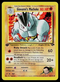 Pokemon Card - Giovanni's Machoke Gym Challenge 42/132 1st Edition Uncommon - Image 1