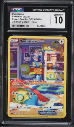 CGC 10 Dunsparce GG23/GG70 Holo Crown Zenith Galarian Gallery Pokemon Card - Image 1