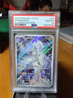 Pokemon 2025 Journey Together N's Reshiram Illustration Rare Card 167/159 PSA 10 - Image 3