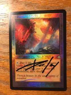 Magic the Gathering MTG foil Prismatic Vista Modern Horizons signed by Artist NM - Image 1