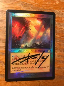 Magic the Gathering MTG foil Prismatic Vista Modern Horizons signed by Artist NM - Image 2