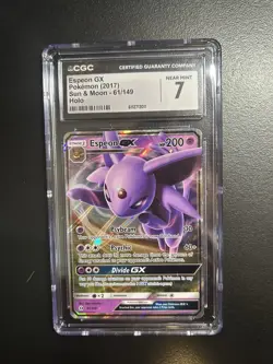 2017 Pokemon Sun & Moon Espeon #61/149 GX Holo CGC 7 Mint - Image 1