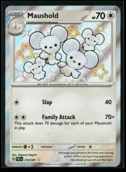 Maushold 210/091 Shiny Rare Paldean Fates Pokemon NM/M - Image 1