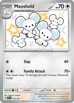 Maushold 210/091 Shiny Rare Paldean Fates Pokemon NM/M - Image 4