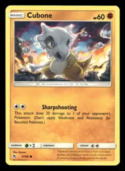 Cubone 37/68 C Hidden Fates LP Pokemon - Image 1