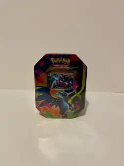Pokemon TCG Mega Charizard X Tin Box 4 Booster Packs English - Image 1