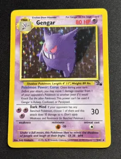 Gengar - 5/62 Fossil Unlimited Holo Rare Pokemon - LP - Image 1
