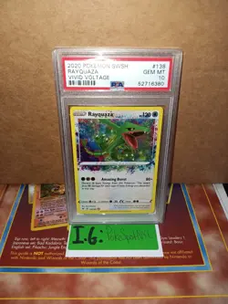 Pokemon 2020 Vivid Voltage Amazing Rare Rayquaza PSA 10 Gem Mint #138 - Image 1