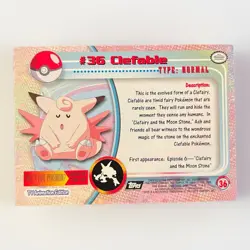 [DMG] Topps 1999 Clefable #36 Pokemon TV Animation Edition Series 1 Foil (Black) - Image 2