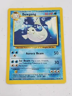 Dewgong 25/102 NM Pokemon Card Base Set Unlimited Edition Uncommon 1999 - Image 1