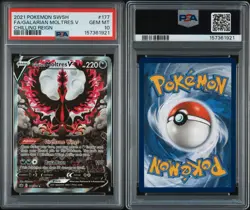 2021 POKEMON SWORD & SHIELD CHILLING REIGN GALARIAN MOLTRES V #177 PSA 10 - Image 3