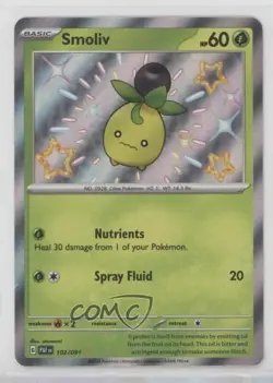 Shiny Rare - Smoliv Pokemon Scarlet & Violet Paldean Fates PAF #102 - Image 1