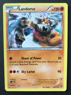 Landorus 58/111 Furious Fists HOLO RARE Shiny Pokemon Card Near Mint - Image 1