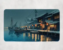 MTG Playmat | Snowy Japanese Island Themed Playmat | Unofficial MTG Playmat - Image 1