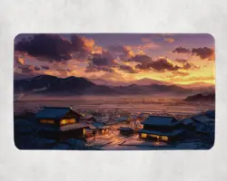 MTG Playmat | Snowy Japanese Plains Themed Playmat | Unofficial MTG Playmat - Image 1