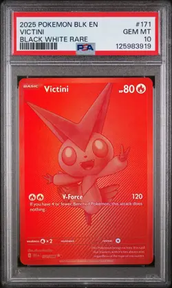 2025 Pokemon Black Bolt Victini PSA 10 #171 - Image 1