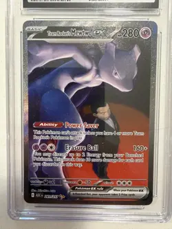 2026 POKEMON ASC SPECIAL ILLUSTRATION RARE #281 TEAM ROCKET'S MEWTWO EX CGC 10 - Image 2