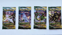 Pokemon Evolving Skies Booster Pack Lot of 4 Sealed Full Art Set Case Fresh - Image 1