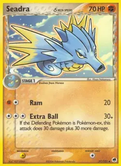 Pokemon TCG Seadra (Delta Species) EX Dragon Frontiers 37/101 Regular LP - Image 1