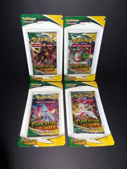 Lot de 4 Boosters (Blister) Artset Pokemon : Evolution Celeste - EB7 - NEUF - FR - Image 3