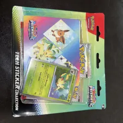 Pokemon TCG: Prismatic 3 Pack Blister Tech Sticker Collection sylveon & leafeon - Image 1
