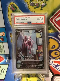 2022 Pokemon SWSH Pokemon GO Mewtwo V #072/078 PSA 10 GEM MINT - Image 1