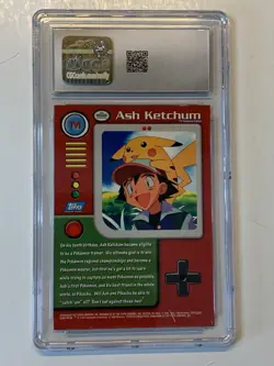 1999 Topps Pokemon #TV1 Ash Ketchum Foil Blue Logo (Smooth) CGC 8 NM/MINT PSA - Image 2