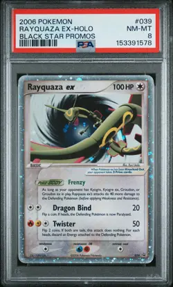2006 POKEMON BLACK STAR PROMOS #039 RAYQUAZA EX-HOLO PSA 8 - Image 1