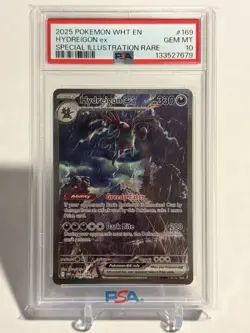 Pokemon 2025 Hydreigon ex 169/086 SIR White Flare GEM MINT PSA 10 - Image 1