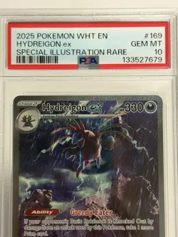 Pokemon 2025 Hydreigon ex 169/086 SIR White Flare GEM MINT PSA 10 - Image 3