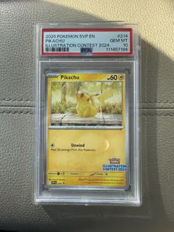 2025 POKEMON SVP EN-SV BLACK STAR PROMO ILLUSTRATION CONTEST 2024 PIKACHU PSA 10 - Image 1