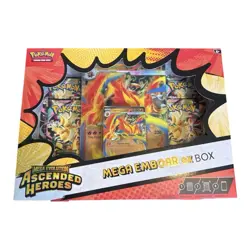 Pokemon TCG Ascended Heroes Mega Emboar Ex Box 4 Booster Packs New Sealed - Image 1