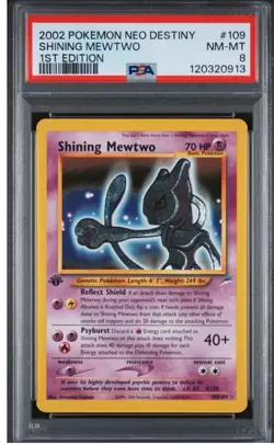 2002 Pokemon Neo Destiny Shining Mewtwo 1st Edition #109 PSA 8 - Image 1