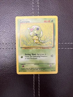Pokemon TCG - Caterpie - 45/102 - Unlimited Base Set - LP Common (1999) - Image 1