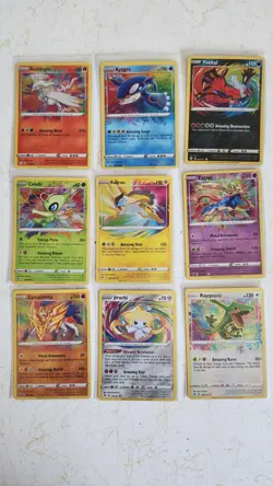 Pokemon Amazing Rare Sword & Shield Holo Lot 9 Cards Reshiram Kyogre Celebi - Image 1