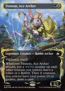 Magic the Gathering MtG Bloomburrow Rare Finneas Ace Archer #348 [Raised Foil] - Image 1