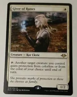 MTG 1x Giver of Runes, NM, Modern Horizons, Protection Kor Cleric Commander Tap - Image 1