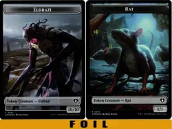 ELDRAZI \ RAT TOKEN ** foil ** #01/17 - Commander Masters - NM MTG - Image 1