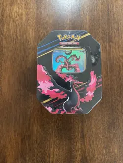 Pokemon TCG Crown Zenith Tin Galarian Moltres Four Packs New Factory Sealed - Image 1