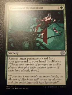 Unnatural Restoration 191/271 Uncommon Phyrexia: All Will Be One MTG - Image 1