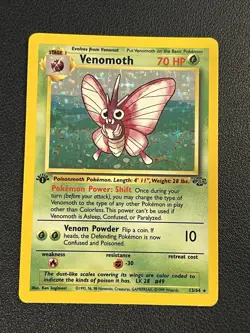 Pokemon Jungle Set 1st Edition Venomoth 13/64 Holo Rare NM-LP - Image 1
