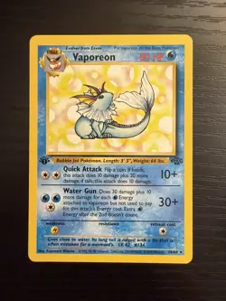 1999 Pokemon TCG Vaporeon Jungle 1st Edition #28/64 NM/LP - Image 1