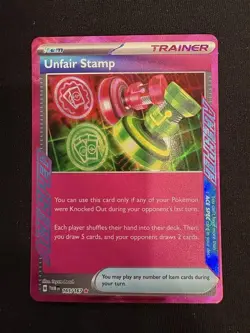 Unfair Stamp 165/167 Twilight Masquerade TWM SV06 Pokemon TCG Ace Spec NM - Image 1