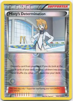 Misty's Determination 104/122 Uncommon BREAKpoint Pokemon Reverse Holo LP - Image 1