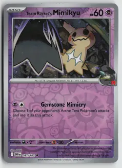 Team Rocket's Mimikyu 087/182 Uncommon Destined Rivals Pokemon Reverse Holo NM - Image 1