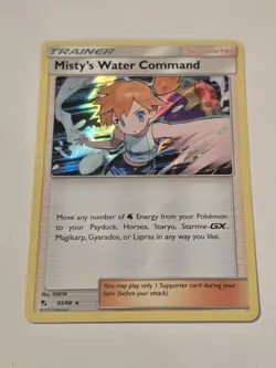 Misty's Water Command 63/68 - Hidden Fates Holo Rare - Pokemon TCG 2019 - Image 1
