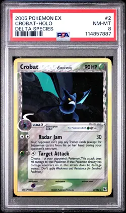 2005 POKEMON EX DELTA SPECIES CROBAT #2 HOLO PSA 8 NM #114857887 - Image 1